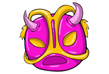 Vector cartoon illustration of dangerous emoji. Isolated on white background.のイラスト素材