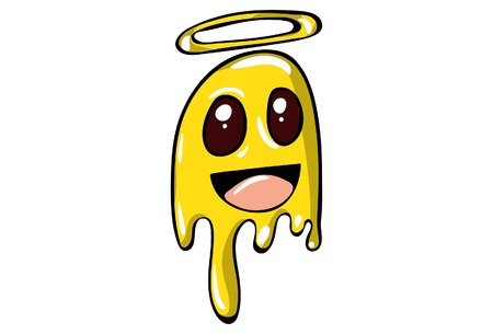 Vector cartoon illustration of monster angel. Isolated on white background.のイラスト素材