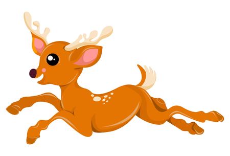 Vector cartoon illustration of deer. Isolated on white background.のイラスト素材