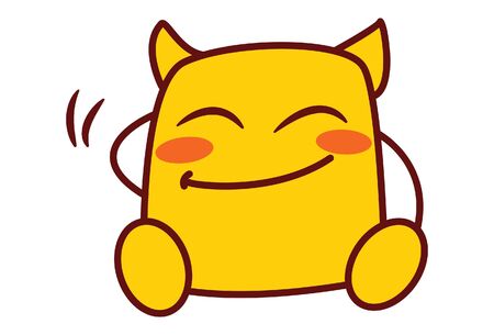 Vector cartoon illustration of yellow monster. Isolated on white background.のイラスト素材