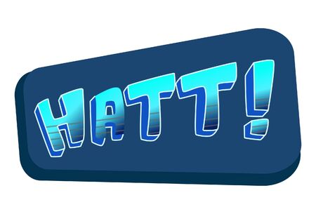 Vector cartoon illustration of text sticker. Hatt Hindi text translation - Move. Isolated on white background.のイラスト素材