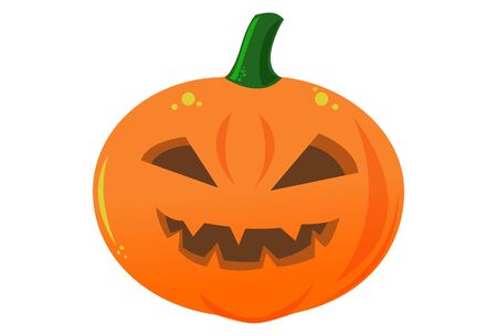 Vector cartoon illustration of Halloween pumpkin. Isolated on white background.のイラスト素材