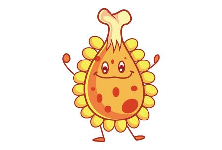 Cute chicken character is happy. Vector Illustration . Isolated on white background.のイラスト素材