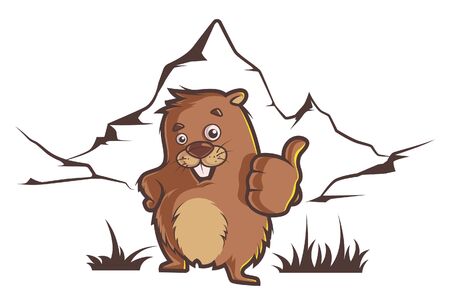 Vector cartoon illustration of a mouse. Isolated on white background.のイラスト素材