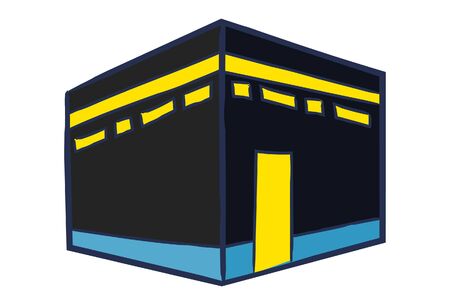 Vector cartoon illustration of mosque. Isolated on white background.のイラスト素材