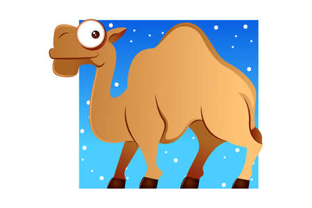 Vector cartoon illustration of a camel. Isolated on white background.のイラスト素材