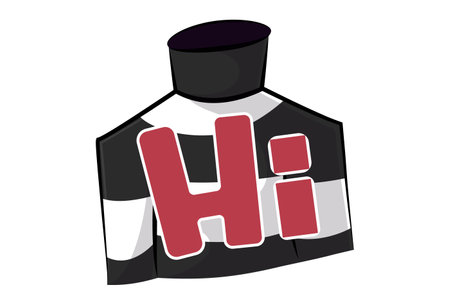 Vector cartoon illustration of mime boy saying hi. Isolated on white background.のイラスト素材