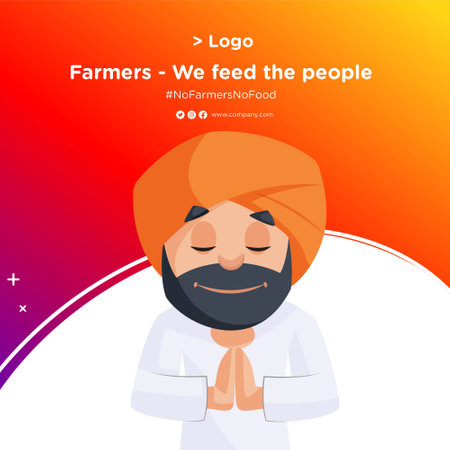 Banner design of a Punjabi man is doing greet. Vector cartoon illustration. Isolated on a colored background.のイラスト素材