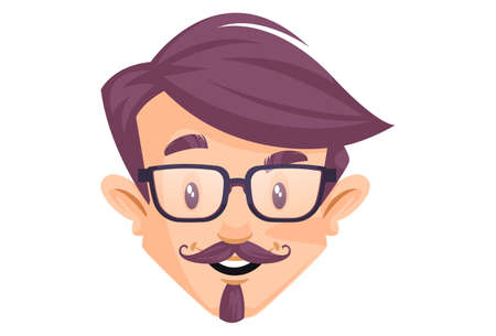 Businessman is with a happy face. vector graphic illustration. individually on a white background.のイラスト素材