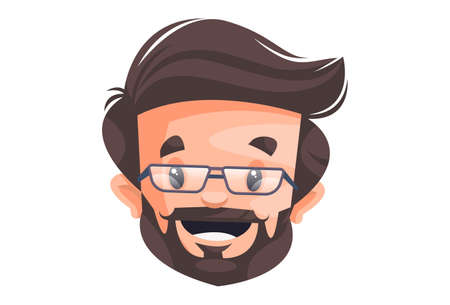 Businessman is with a happy face. vector graphic illustration. individually on a white background.のイラスト素材