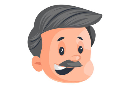 Businessman is with a happy face. vector graphic illustration. individually on a white background.
