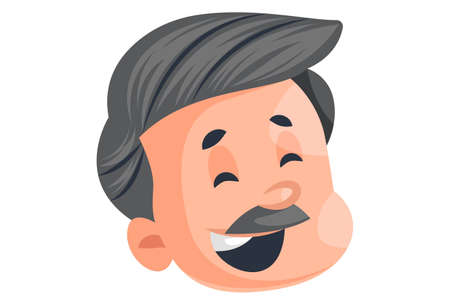 Businessman is with a laughing face. Vector graphic illustration. Individually on a white background.のイラスト素材