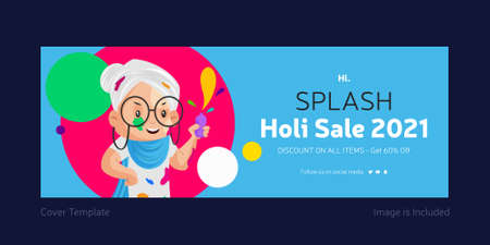Splash holi festival sale cover. Vector graphic illustration.のイラスト素材