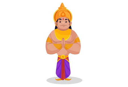 Bhima is doing greet. Vector graphic illustration. Individually on a white background.のイラスト素材
