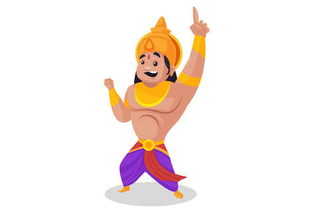 Bhima is happy and pointing finger. Vector graphic illustration. Individually on a white background.のイラスト素材