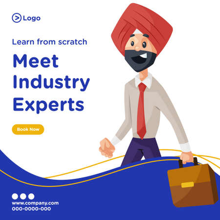 Banner design of meet industry experts. Vector graphic illustration.のイラスト素材