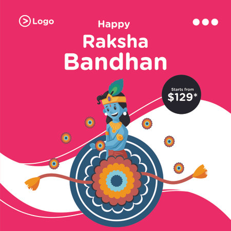Happy Raksha Bandhan banner design. Vector graphic illustration.のイラスト素材