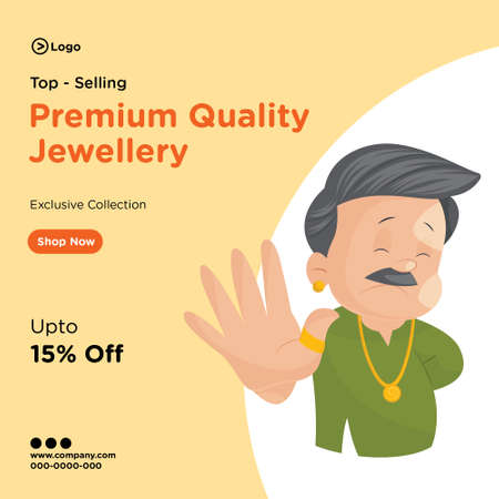 Banner design of premium quality jewellery. Vector graphic illustration.のイラスト素材