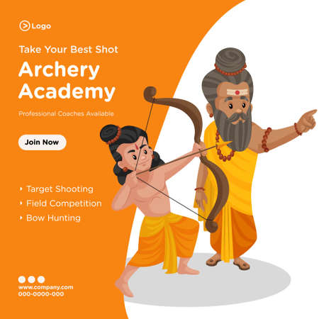 Banner design of take your best shot archery academy. Vector graphic illustration.のイラスト素材