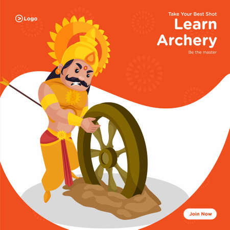 Banner design of take best shot learn archery. Vector graphic illustration.のイラスト素材