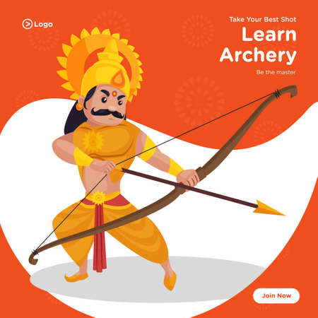 Banner design of take best shot learn archery. Vector graphic illustration.のイラスト素材