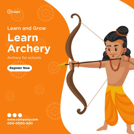 Learn and grow archery banner design. Vector graphic illustration.のイラスト素材