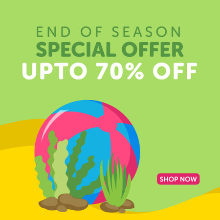 End of season special offer banner design template. Vector graphic illustration.のイラスト素材
