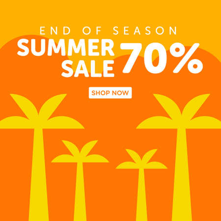 End of season summer sale banner design. Vector graphic illustration.