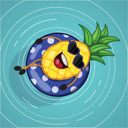 Summer sale banner design with pineapple. Vector graphic illustration.