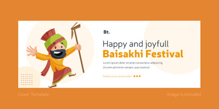 Happy and joyful baisakhi festival cover design. Vector graphic illustration.のイラスト素材