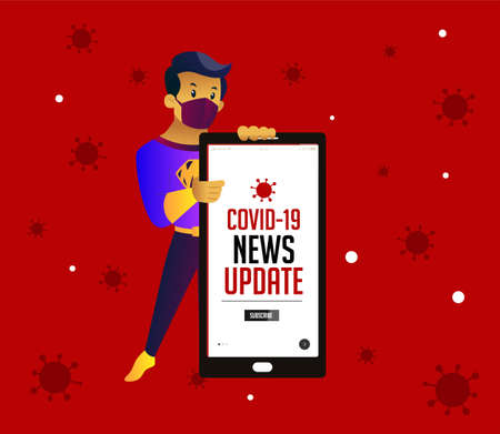 Covid-19 news update banner design. Vector graphic illustration.のイラスト素材