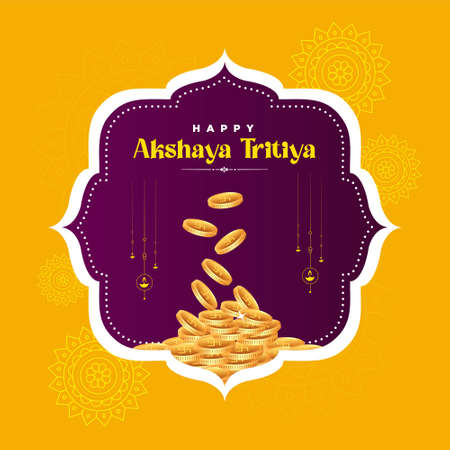 Banner design of happy akshaya tritiya festival template. Vector graphic illustration.のイラスト素材