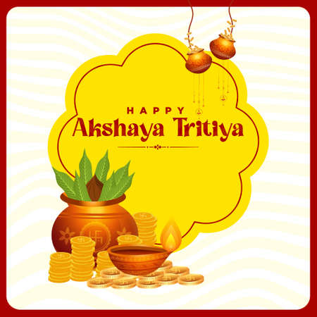 Banner design of happy Akshaya Tritiya template. Vector graphic illustration.のイラスト素材