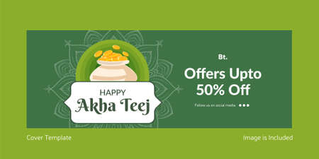 Happy akha teej cover page. Vector graphic illustration.のイラスト素材