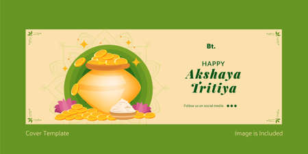 Happy akshaya tritiya cover page. Vector graphic illustration.のイラスト素材