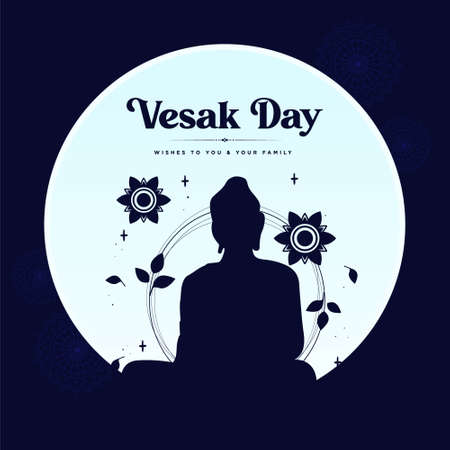 Banner design of vesak day cartoon style template. Vector graphic illustration.のイラスト素材