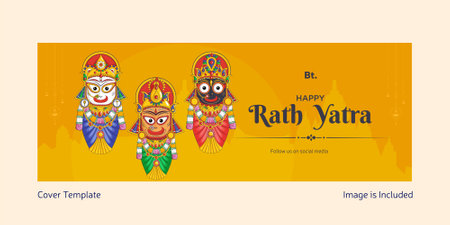 Happy rath yatra cover page template.のイラスト素材