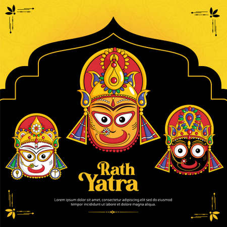 Rath yatra Indian festival banner design.のイラスト素材