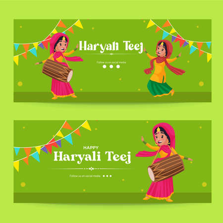 Happy Haryali teej banner design template.のイラスト素材