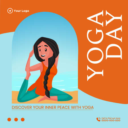 Discover your inner peace with yoga banner design.のイラスト素材