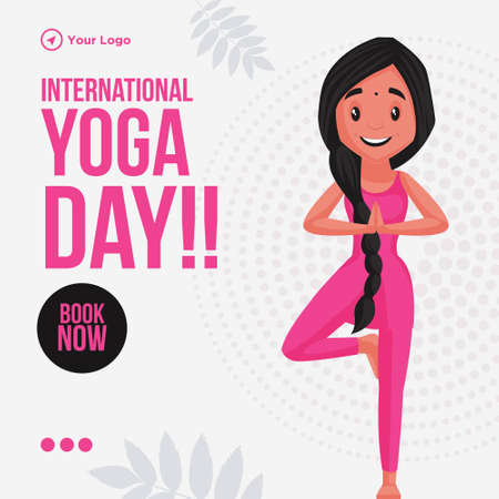International yoga day banner design template.のイラスト素材