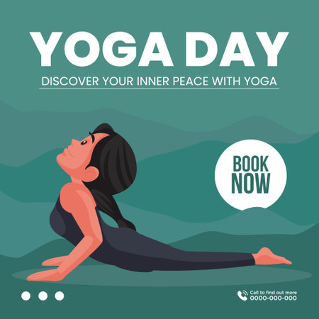 Discover your inner peace with yoga banner template.のイラスト素材