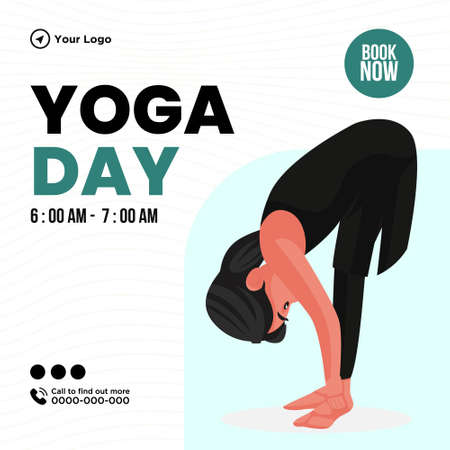 Yoga day banner design template.のイラスト素材