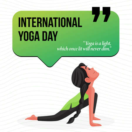 International yoga day greeting card banner. Vector graphic illustration.のイラスト素材