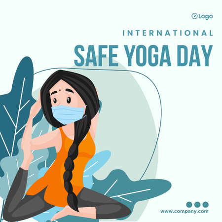 Banner design of international safe yoga day.のイラスト素材