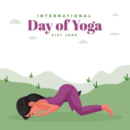 International day of yoga banner design.のイラスト素材