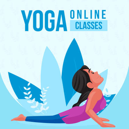 Banner design of yoga online classes.のイラスト素材