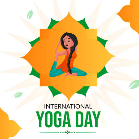 International yoga day banner template.のイラスト素材