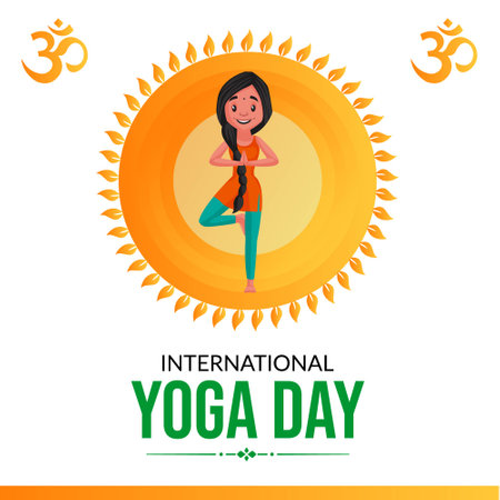 Banner design of International yoga day.のイラスト素材