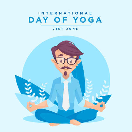 International day of yoga banner design.のイラスト素材